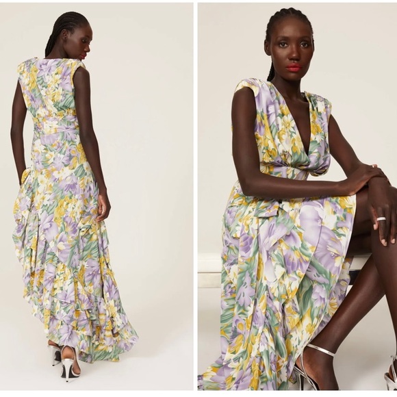 ✨ Bronx and Banco Floral Ruffle High-Low Dress – Size Large ✨ - Picture 2 of 5